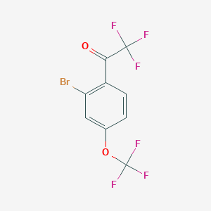 molecular formula C9H3BrF6O2 B8146084 1-[2-Bromo-4-(trifluoromethoxy)phenyl]-2,2,2-trifluoroethanone 