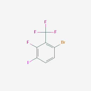 molecular formula C7H2BrF4I B8146098 1-Bromo-3-fluoro-4-iodo-2-(trifluoromethyl)benzene 