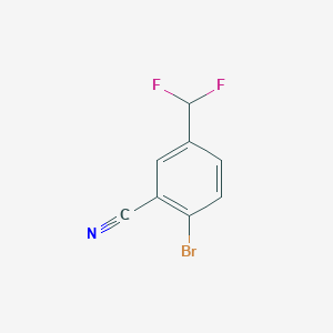 molecular formula C8H4BrF2N B8146104 2-Bromo-5-(difluoromethyl)benzonitrile 