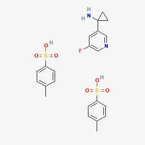 molecular formula C22H25FN2O6S2 B8146109 1-(5-Fluoropyridin-3-yl)cyclopropan-1-amine;4-methylbenzenesulfonic acid 