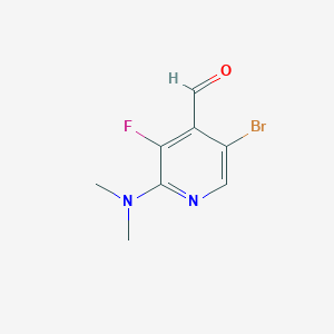 molecular formula C8H8BrFN2O B8146141 5-Bromo-2-(dimethylamino)-3-fluoropyridine-4-carbaldehyde 