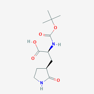molecular formula C12H20N2O5 B8146210 (S)-2-((tert-Butoxycarbonyl)amino)-3-((S)-2-oxopyrrolidin-3-yl)propanoic acid 