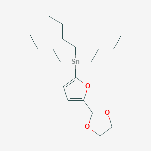 molecular formula C19H34O3Sn B8146228 Stannane, tributyl[5-(1,3-dioxolan-2-yl)-2-furanyl]- CAS No. 118505-28-5