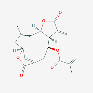 molecular formula C19H20O6 B8146234 [(3S,4R,8R,12R)-10-methyl-5-methylidene-6,14-dioxo-7,13-dioxatricyclo[10.2.1.04,8]pentadeca-1(15),9-dien-3-yl] 2-methylprop-2-enoate 