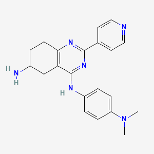 molecular formula C21H24N6 B8146287 4-N-[4-(dimethylamino)phenyl]-2-pyridin-4-yl-5,6,7,8-tetrahydroquinazoline-4,6-diamine 