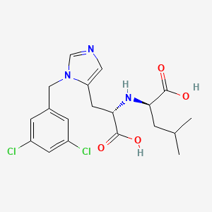 molecular formula C19H23Cl2N3O4 B8146309 (2R)-2-[[(1S)-1-carboxy-2-[3-[(3,5-dichlorophenyl)methyl]imidazol-4-yl]ethyl]amino]-4-methylpentanoic acid 