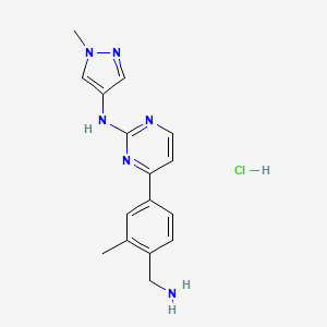 molecular formula C16H19ClN6 B8146402 4-(4-(Aminomethyl)-3-methylphenyl)-N-(1-methyl-1H-pyrazol-4-yl)pyrimidin-2-amine hydrochloride 