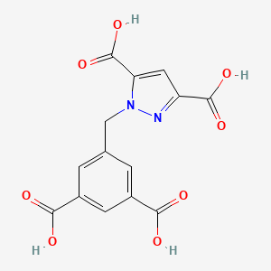 molecular formula C14H10N2O8 B8146421 1-(3,5-二羧基苄基)-1H-吡唑-3,5-二羧酸 