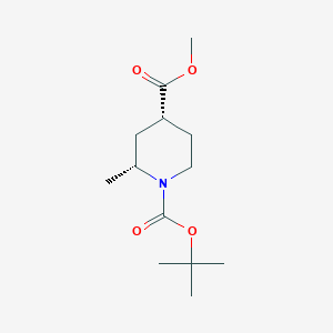 molecular formula C13H23NO4 B8146468 (2R,4R)-1-tert-Butyl 4-methyl 2-methylpiperidine-1,4-dicarboxylate 