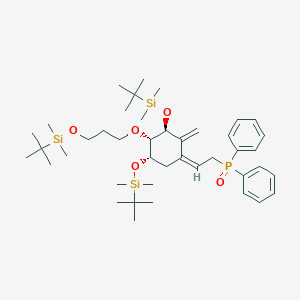 molecular formula C42H71O5PSi3 B8146471 ((Z)-2-((3S,4S,5S)-3,5-Bis((tert-butyldimethylsilyl)oxy)-4-(3-((tert-butyldimethylsilyl)oxy)propoxy)-2-methylenecyclohexylidene)ethyl)diphenylphosphine oxide 