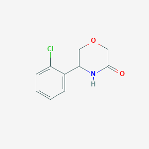 molecular formula C10H10ClNO2 B8146486 5-(2-Chlorophenyl)morpholin-3-one 