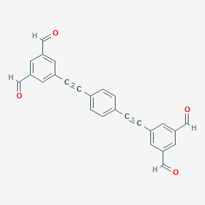 molecular formula C26H14O4 B8146494 5,5'-(1,4-Phenylenebis(ethyne-2,1-diyl))diisophthalaldehyde 