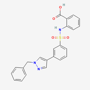 molecular formula C23H19N3O4S B8146543 2-[3-(1-Benzyl-1H-pyrazol-3-yl)-benzenesulfonylamino]-benzoic acid 