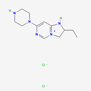 molecular formula C12H20Cl2N5- B8146554 2-ethyl-7-piperazin-1-yl-2,3-dihydro-1H-imidazo[1,2-c]pyrimidin-4-ium;dichloride 