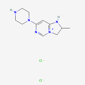 molecular formula C11H18Cl2N5- B8146567 2-methyl-7-piperazin-1-yl-2,3-dihydro-1H-imidazo[1,2-c]pyrimidin-4-ium;dichloride 
