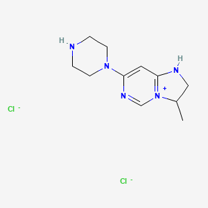 molecular formula C11H18Cl2N5- B8146573 3-methyl-7-piperazin-1-yl-2,3-dihydro-1H-imidazo[1,2-c]pyrimidin-4-ium;dichloride 