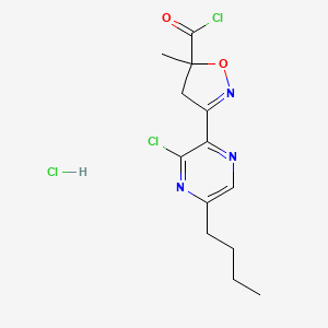 molecular formula C13H16Cl3N3O2 B8146580 3-(5-butyl-3-chloropyrazin-2-yl)-5-methyl-4H-1,2-oxazole-5-carbonyl chloride;hydrochloride 