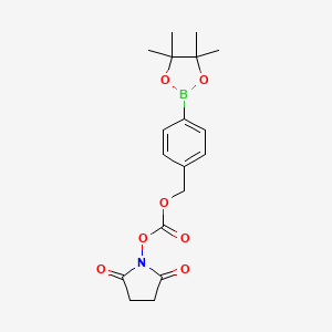 molecular formula C18H22BNO7 B8146610 2,5-Dioxopyrrolidin-1-yl 4-(4,4,5,5-tetramethyl-1,3,2-dioxaborolan-2-yl)benzyl carbonate 