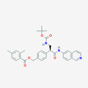 molecular formula C33H35N3O5 B8146616 (S)-4-(3-((叔丁氧羰基)氨基)-1-(异喹啉-6-氨基)-1-氧代丙烷-2-基)苯甲基 2,4-二甲基苯甲酸酯 