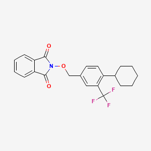 molecular formula C22H20F3NO3 B8146618 2-[[4-Cyclohexyl-3-(trifluoromethyl)phenyl]methoxy]isoindole-1,3-dione 