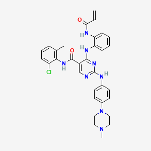 molecular formula C32H33ClN8O2 B8146624 N-(2-chloro-6-methylphenyl)-2-[4-(4-methylpiperazin-1-yl)anilino]-4-[2-(prop-2-enoylamino)anilino]pyrimidine-5-carboxamide 