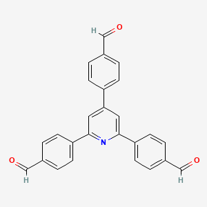 molecular formula C26H17NO3 B8146661 4,4',4''-(Pyridine-2,4,6-triyl)tribenzaldehyde 