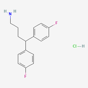 molecular formula C16H18ClF2N B8146689 4,4-Bis(4-fluorophenyl)butan-1-amine hydrochloride 