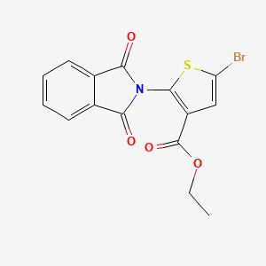molecular formula C15H10BrNO4S B8146696 Ethyl 5-bromo-2-(1,3-dioxoisoindolin-2-yl)thiophene-3-carboxylate 