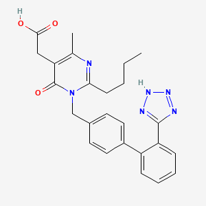 molecular formula C25H26N6O3 B8146706 2-(1-((2'-(1H-tetrazol-5-yl)-[1,1'-biphenyl]-4-yl)Methyl)-2-butyl-4-Methyl-6-oxo-1,6-dihydropyriMidin-5-yl)acetic acid 