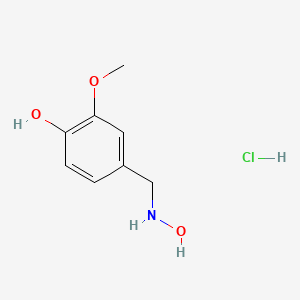 molecular formula C8H12ClNO3 B8146714 Phenol, 4-[(hydroxyamino)methyl]-2-methoxy-, hydrochloride (1:1) 