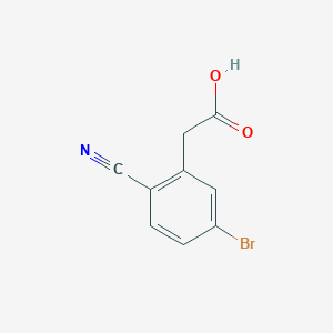 molecular formula C9H6BrNO2 B8146725 2-(5-Bromo-2-cyanophenyl)acetic acid 