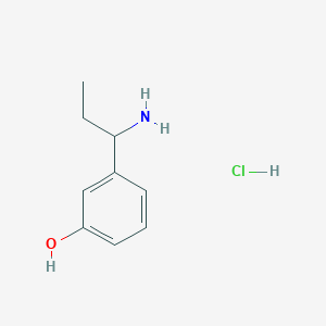 molecular formula C9H14ClNO B8146740 3-(1-Aminopropyl)phenol hydrochloride 