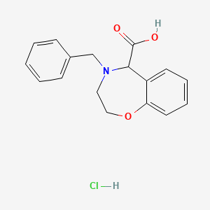 molecular formula C17H18ClNO3 B8146755 4-Benzyl-2,3,4,5-tetrahydrobenzo[f][1,4]oxazepine-5-carboxylic acid hydrochloride 