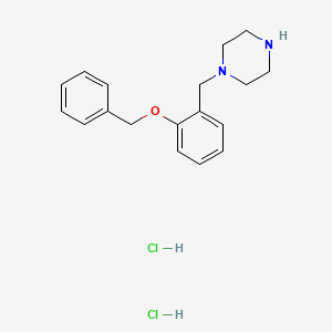 molecular formula C18H24Cl2N2O B8146759 1-[(2-Phenylmethoxyphenyl)methyl]piperazine;dihydrochloride 