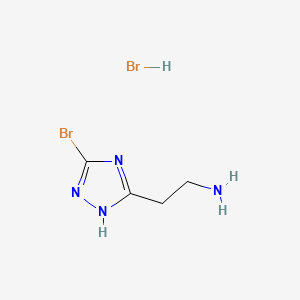 molecular formula C4H8Br2N4 B8146760 2-(3-bromo-1H-1,2,4-triazol-5-yl)ethanamine hydrobromide 