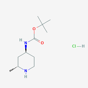 molecular formula C11H23ClN2O2 B8146780 tert-Butyl ((2R,4S)-2-methylpiperidin-4-yl)carbamate hydrochloride 