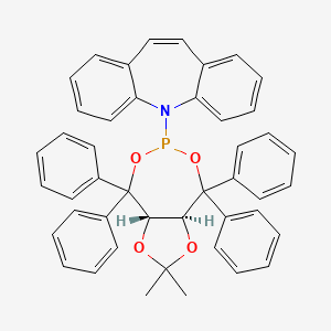 molecular formula C45H38NO4P B8146803 5-((3AS,8aS)-2,2-Dimethyl-4,4,8,8-tetraphenyltetrahydro-[1,3]dioxolo[4,5-e][1,3,2]dioxaphosphepin-6-yl)-5H-dibenzo[b,f]azepine 