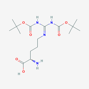 molecular formula C16H30N4O6 B8146839 (S)-2-Amino-5-((2,2,10,10-tetramethyl-4,8-dioxo-3,9-dioxa-5,7-diazaundecan-6-ylidene)amino)pentanoic acid 