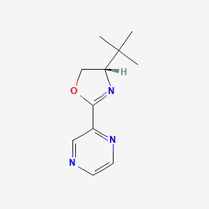 molecular formula C11H15N3O B8146846 (S)-4-(tert-Butyl)-2-(pyrazin-2-yl)-4,5-dihydrooxazole 