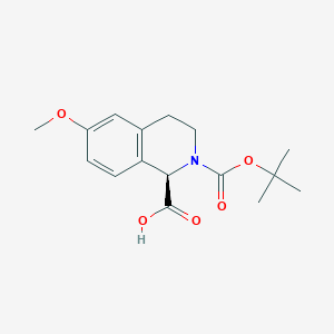 molecular formula C16H21NO5 B8146851 (R)-2-(tert-Butoxycarbonyl)-6-methoxy-1,2,3,4-tetrahydroisoquinoline-1-carboxylic acid 