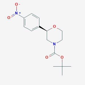 molecular formula C15H20N2O5 B8146870 tert-Butyl (R)-2-(4-nitrophenyl)morpholine-4-carboxylate 