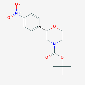 molecular formula C15H20N2O5 B8146891 tert-Butyl (S)-2-(4-nitrophenyl)morpholine-4-carboxylate 