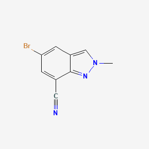 molecular formula C9H6BrN3 B8146902 5-Bromo-2-methyl-2H-indazole-7-carbonitrile 