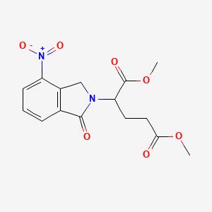 molecular formula C15H16N2O7 B8146918 Dimethyl 2-(4-nitro-1-oxoisoindolin-2-yl)pentanedioate 