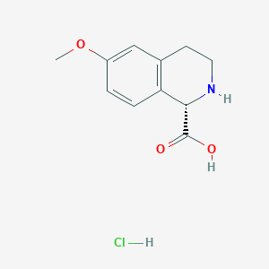 molecular formula C11H14ClNO3 B8146932 (S)-6-Methoxy-1,2,3,4-tetrahydroisoquinoline-1-carboxylic acid hydrochloride 