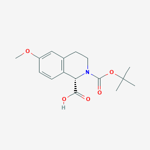 molecular formula C16H21NO5 B8146939 (S)-2-(tert-Butoxycarbonyl)-6-methoxy-1,2,3,4-tetrahydroisoquinoline-1-carboxylic acid 