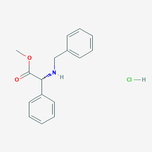 molecular formula C16H18ClNO2 B8146950 (R)-Methyl 2-(benzylamino)-2-phenylacetate hydrochloride 