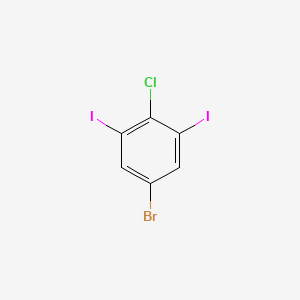 molecular formula C6H2BrClI2 B8146969 5-Bromo-2-chloro-1,3-diiodobenzene 