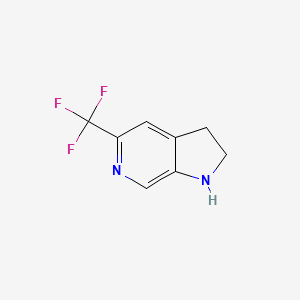 molecular formula C8H7F3N2 B8147010 5-(Trifluoromethyl)-2,3-dihydro-1H-pyrrolo[2,3-c]pyridine CAS No. 1245914-66-2