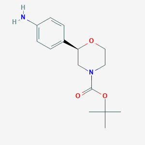 molecular formula C15H22N2O3 B8147046 tert-butyl (R)-2-(4-aminophenyl)morpholine-4-carboxylate 